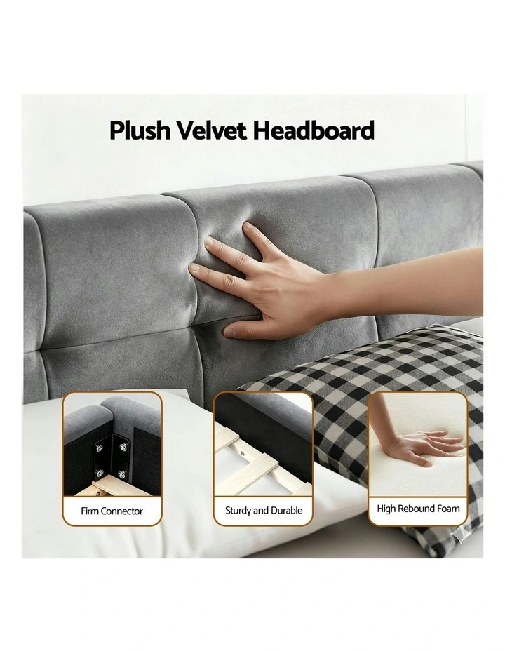 Queen Size Bed Frame in Grey image 7