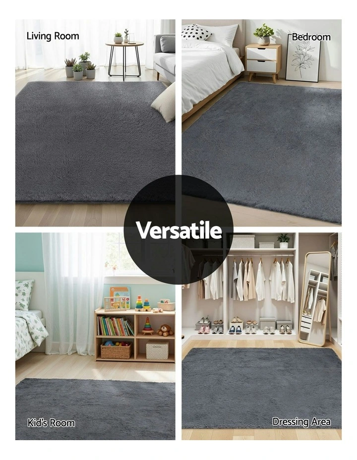 Shaggy Floor Rug in Grey image 6