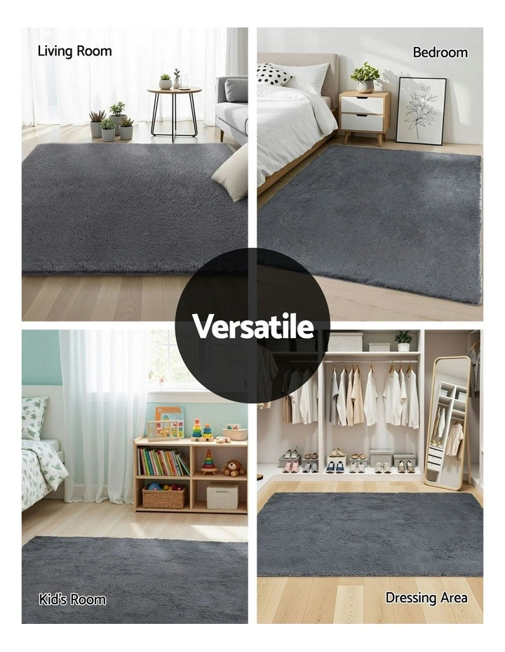 Shaggy Floor Rug in Grey image 6