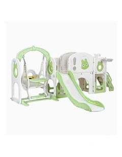 Slide Swing Set And Basketball Hoop Ring