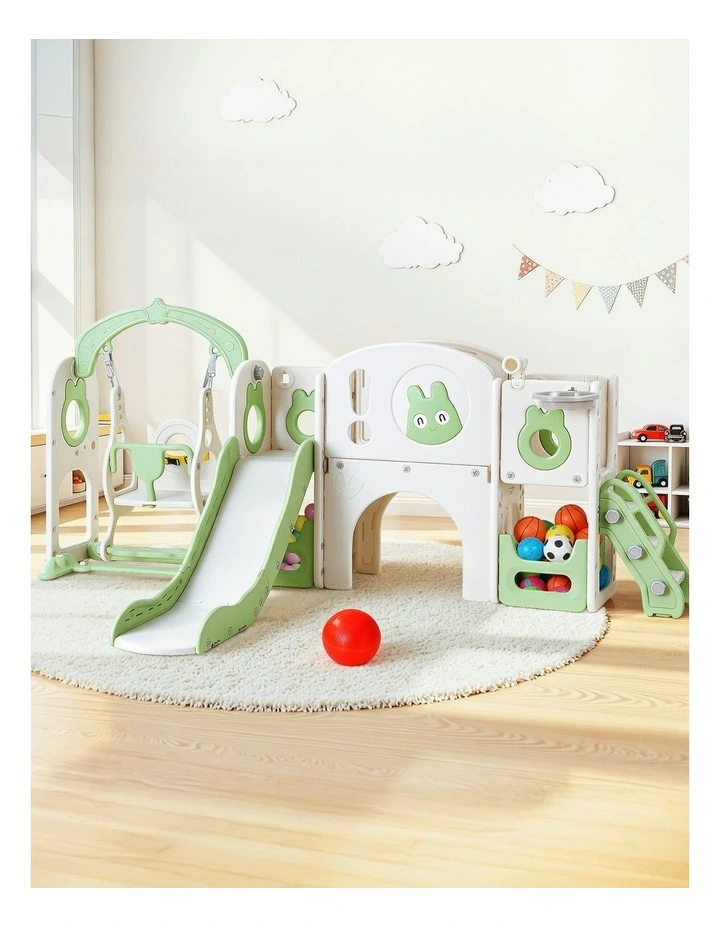 Slide Swing Set And Basketball Hoop Ring image 3