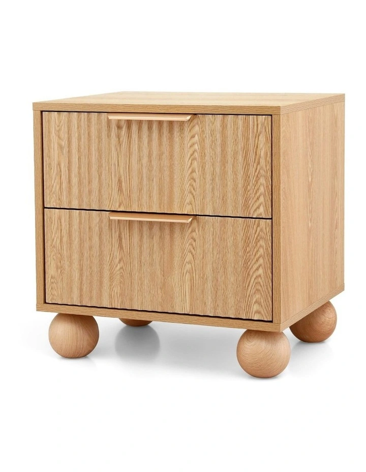 Rattan Bedside Table 2 Drawers in Pine image 1