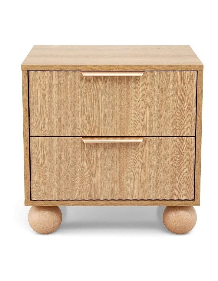 Rattan Bedside Table 2 Drawers in Pine image 2