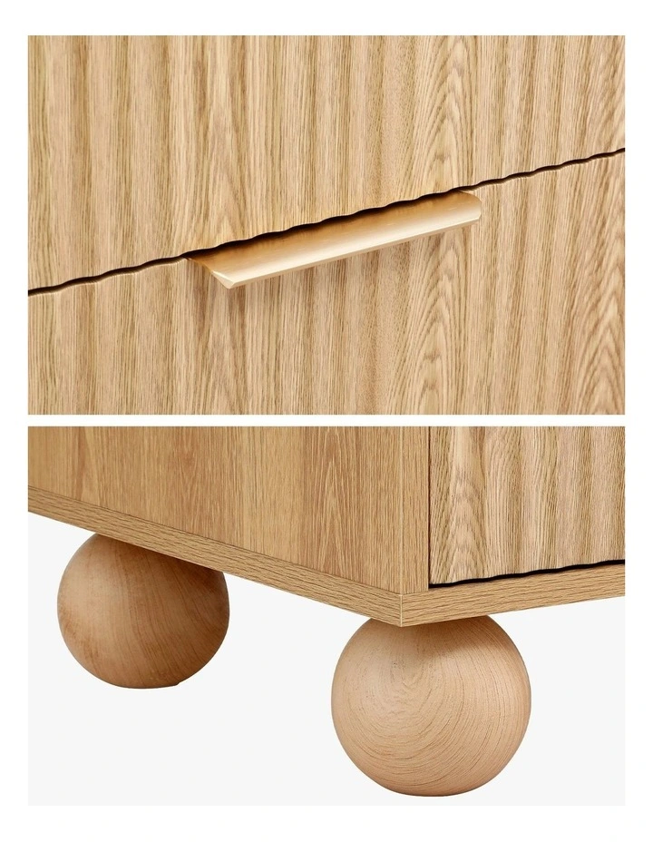 Rattan Bedside Table 2 Drawers in Pine image 6