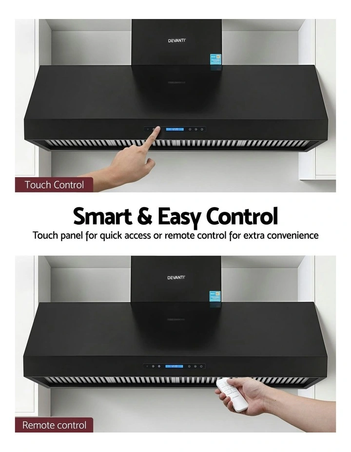 Commercial BBQ Range Hood Dual Motor With Remote Control 1500mm in Black image 6