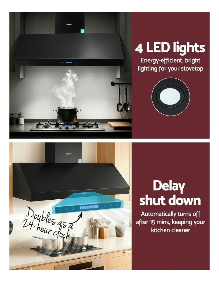 Commercial BBQ Range Hood Dual Motor With Remote Control 1500mm in Black image 7