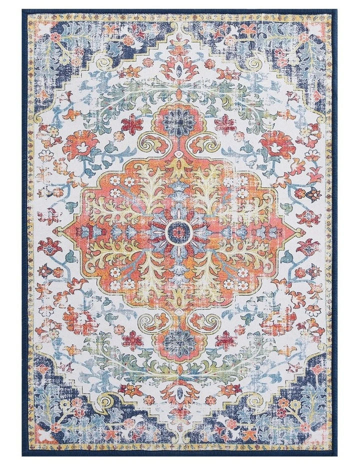 Washable Geometric Floor Rug Large 240X340cm in Multi image 1