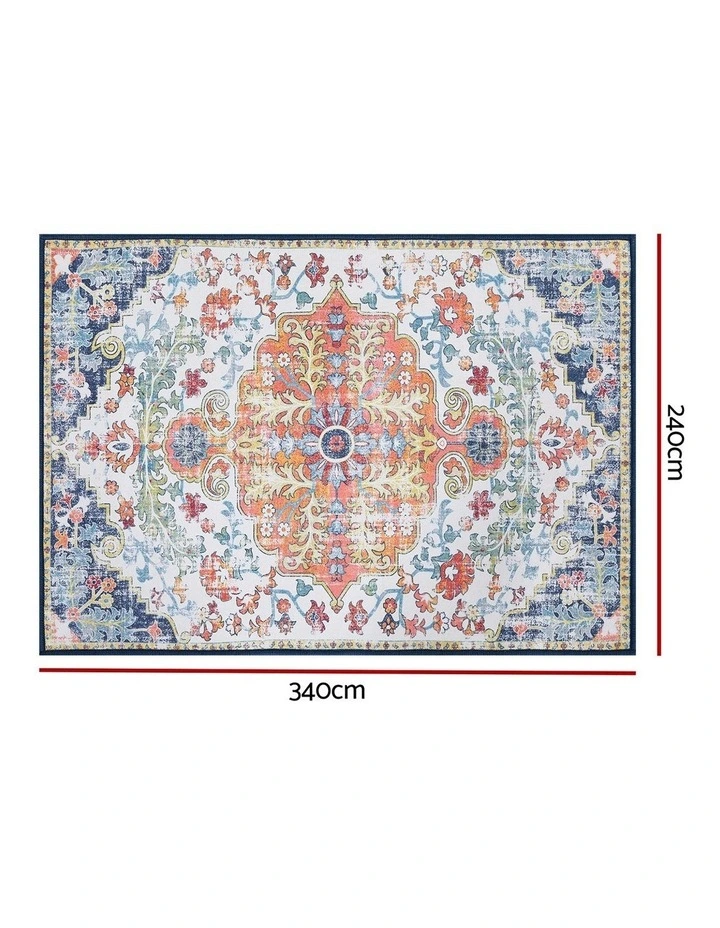 Washable Geometric Floor Rug Large 240X340cm in Multi image 4