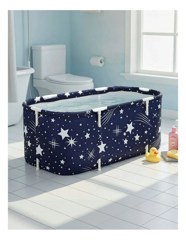 Foldable Bathtub Pvc Spa Bucket Inflatable Cushion 114x62cm in Star Navy image 3