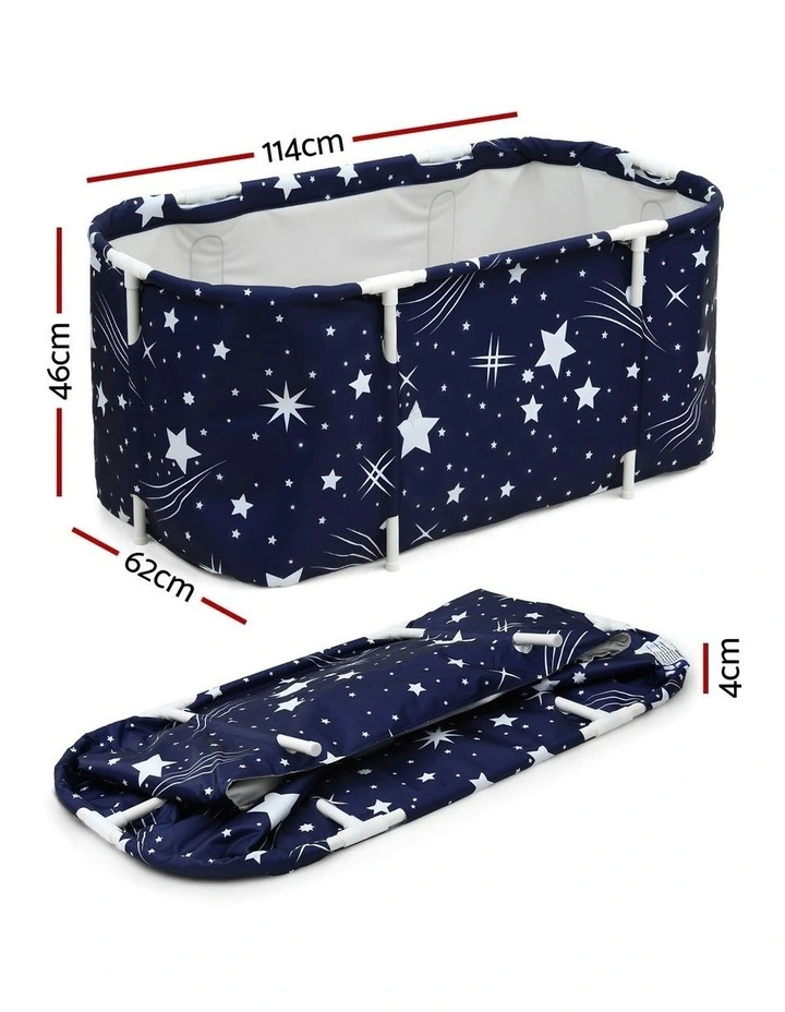 Foldable Bathtub Pvc Spa Bucket Inflatable Cushion 114x62cm in Star Navy image 4