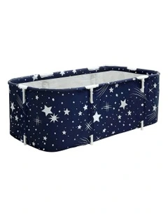 Foldable Bathtub Pvc Spa Bucket Inflatable Cushion 134x65cm in Star Navy