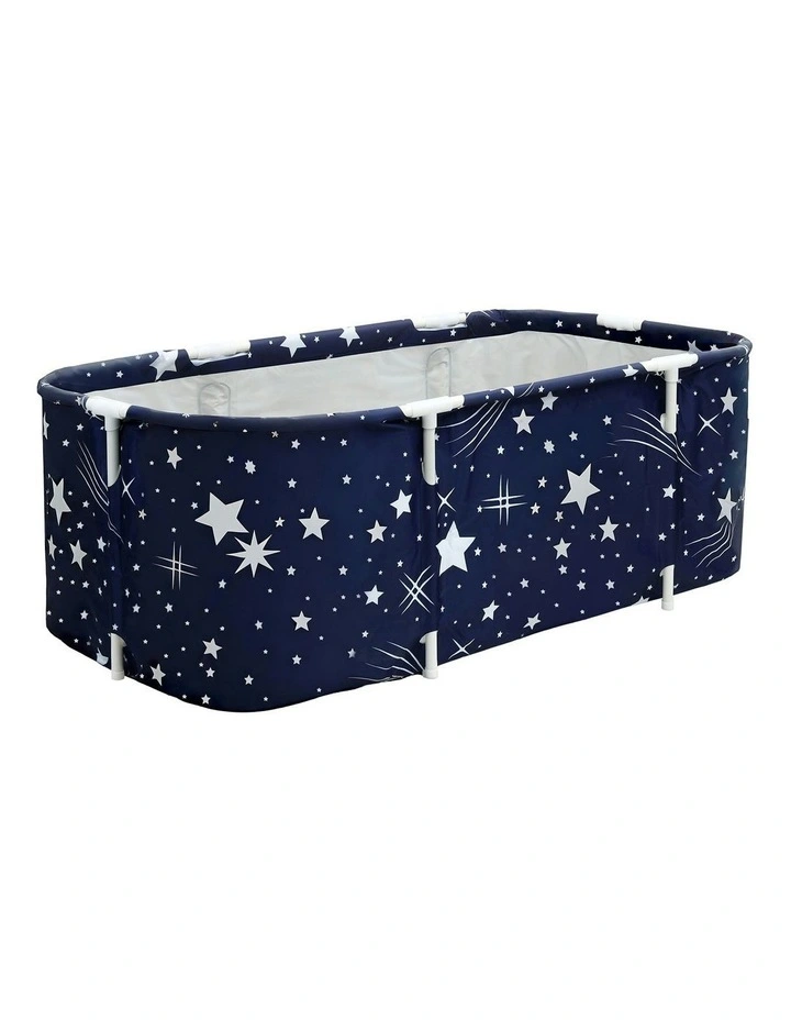 Foldable Bathtub Pvc Spa Bucket Inflatable Cushion 134x65cm in Star Navy image 1
