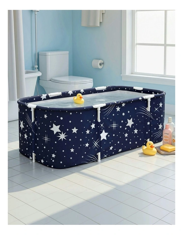 Foldable Bathtub Pvc Spa Bucket Inflatable Cushion 134x65cm in Star Navy image 3