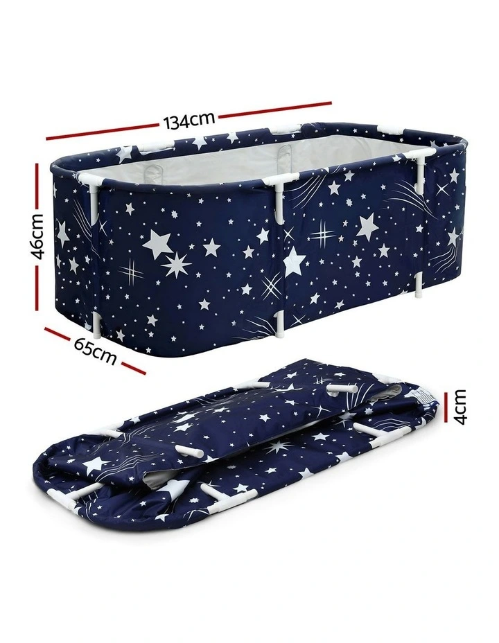 Foldable Bathtub Pvc Spa Bucket Inflatable Cushion 134x65cm in Star Navy image 4