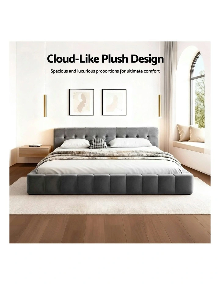 King Size Bed Frame in Grey image 5