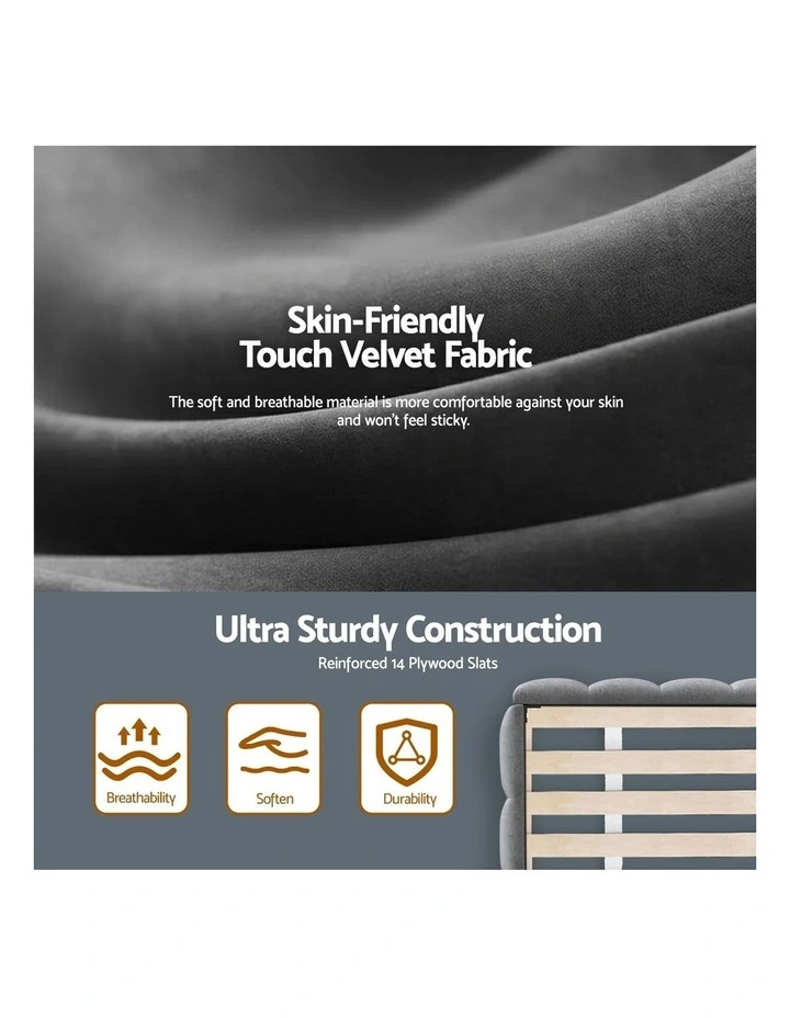 King Size Bed Frame in Grey image 6