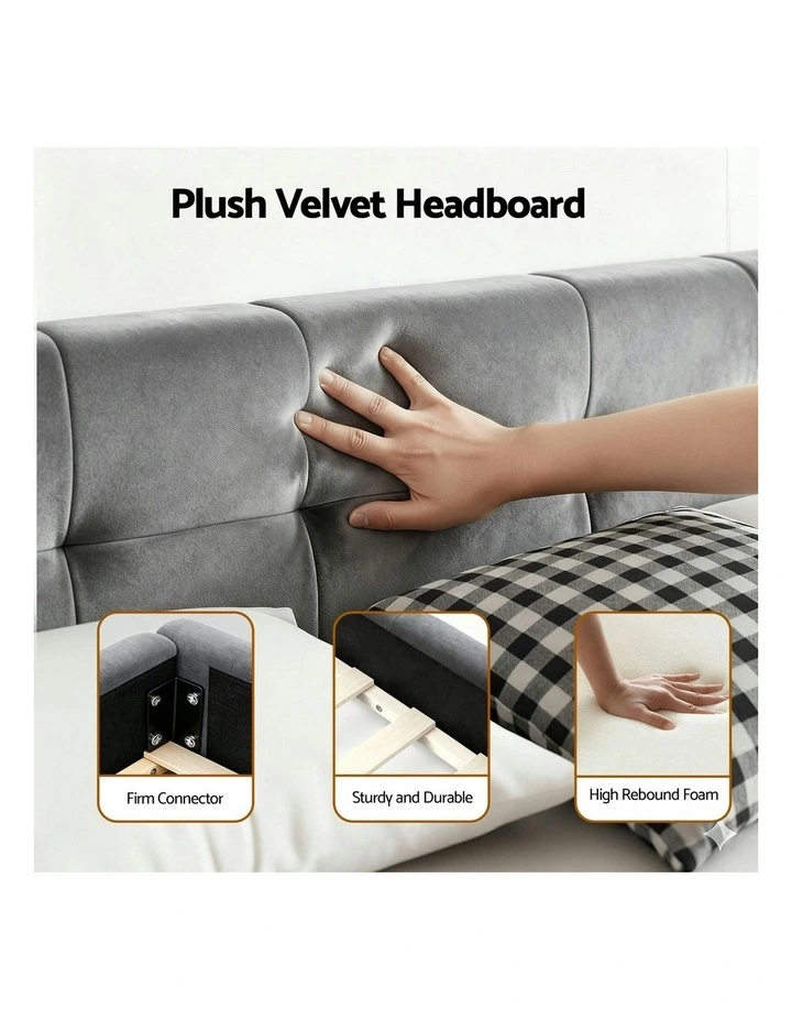 King Size Bed Frame in Grey image 7