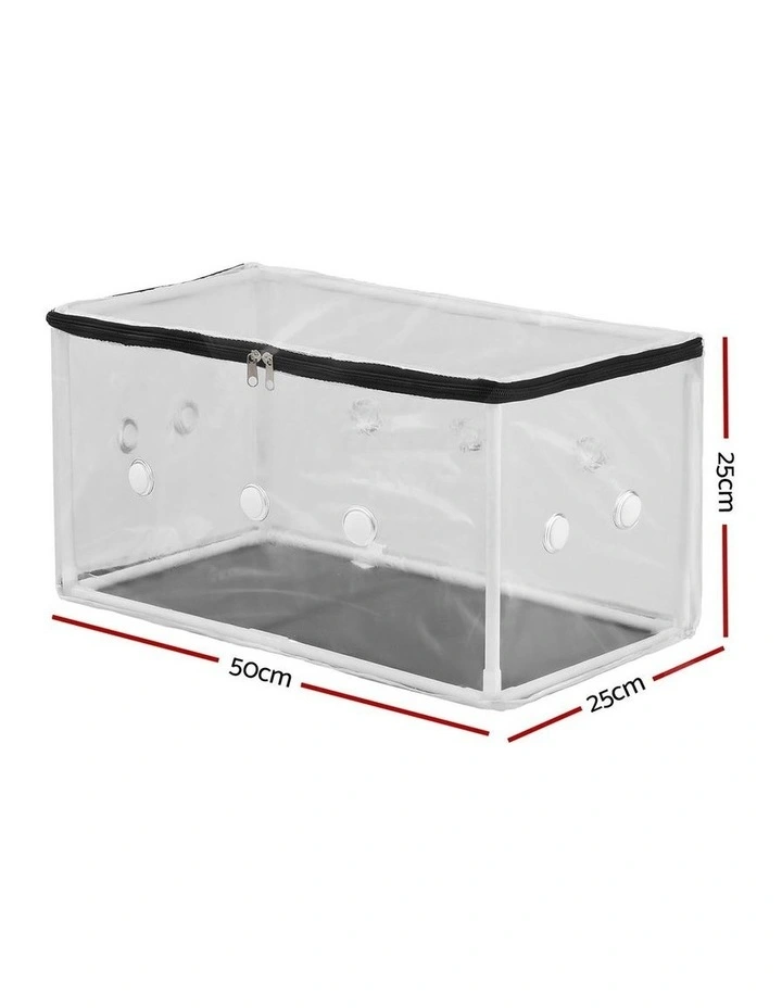 PVC Cover for Mushrooms Succulents Mini Greenhouse 50x25x25cm in White image 4