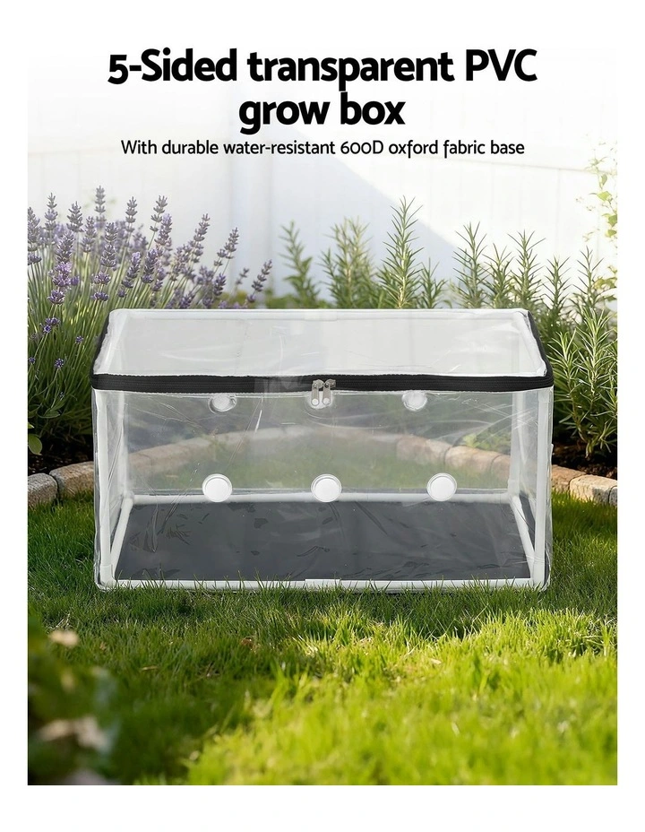 PVC Cover for Mushrooms Succulents Mini Greenhouse 50x25x25cm in White image 6