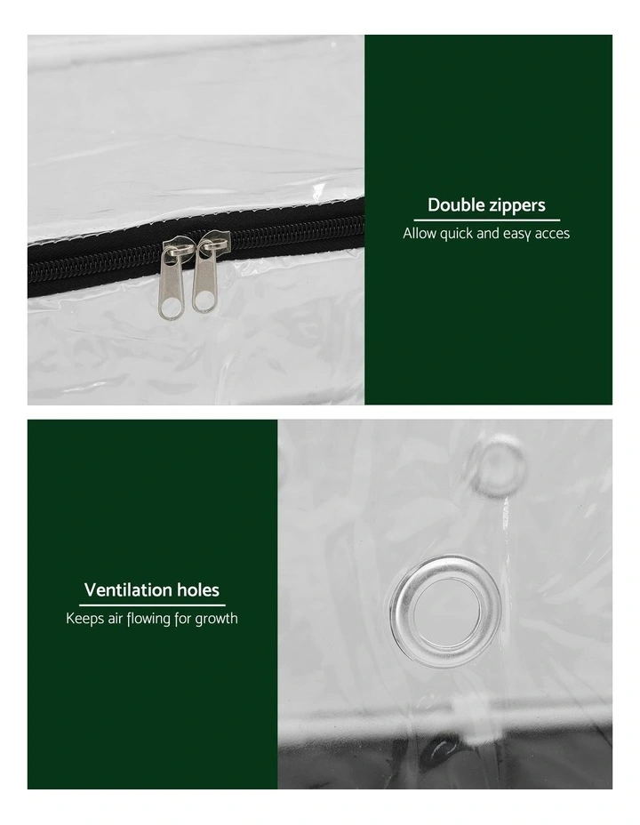 PVC Cover for Mushrooms Succulents Mini Greenhouse 50x25x25cm in White image 7