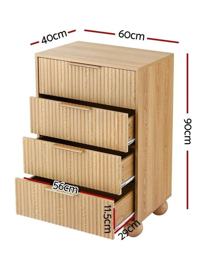 Tallboy Dresser 4 Chest of Drawers in Pine image 4