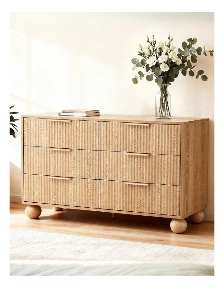 6 Chest of Drawers Dresser Tallboy in Pine image 3