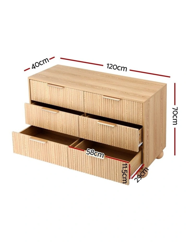 6 Chest of Drawers Dresser Tallboy in Pine image 4