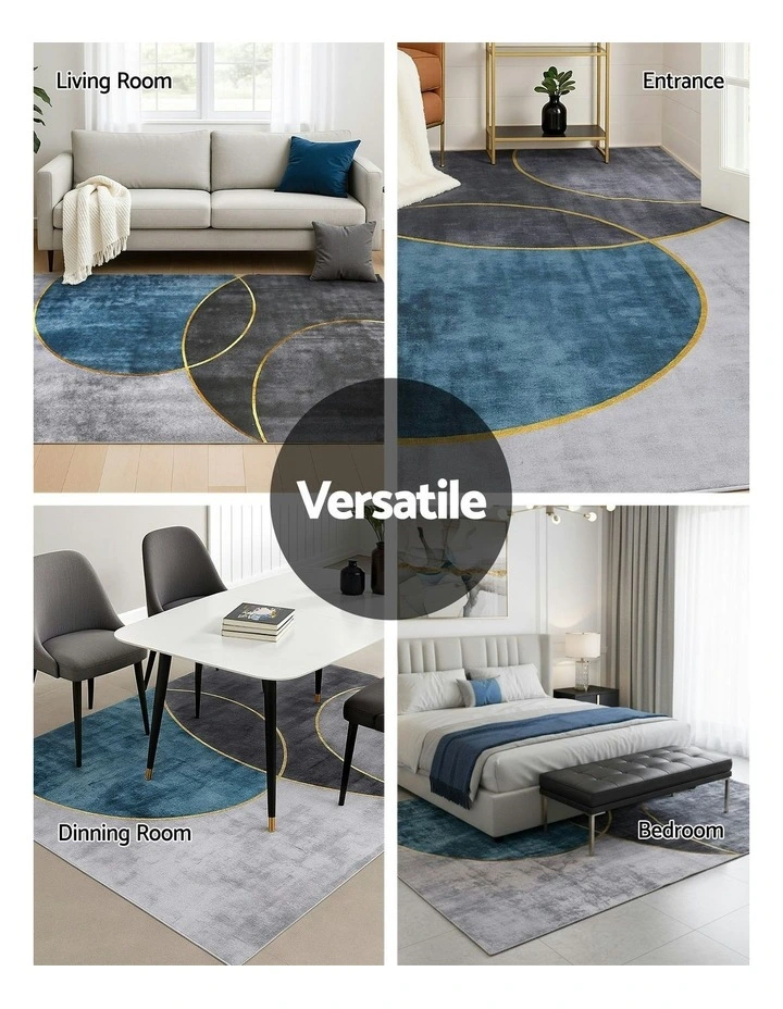 Large Size Geometric Area Washable Floor Rug 160X230cm in Multi image 7