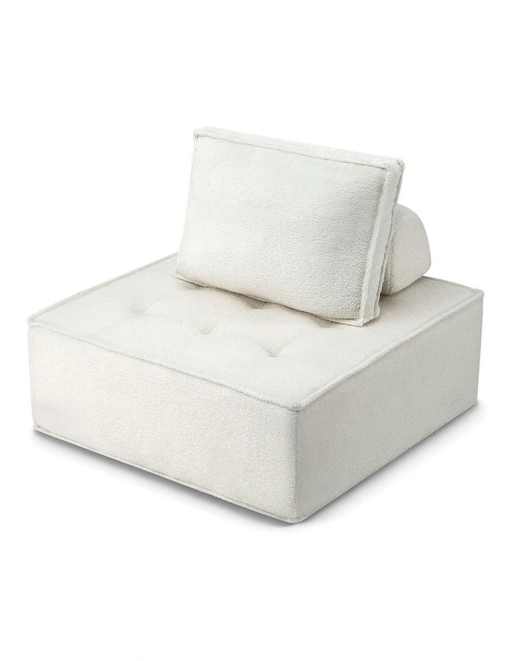Floor Sofa Lounge Chair with Pillow in White image 1