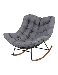 Outdoor Rocking Lounge Chair in Grey