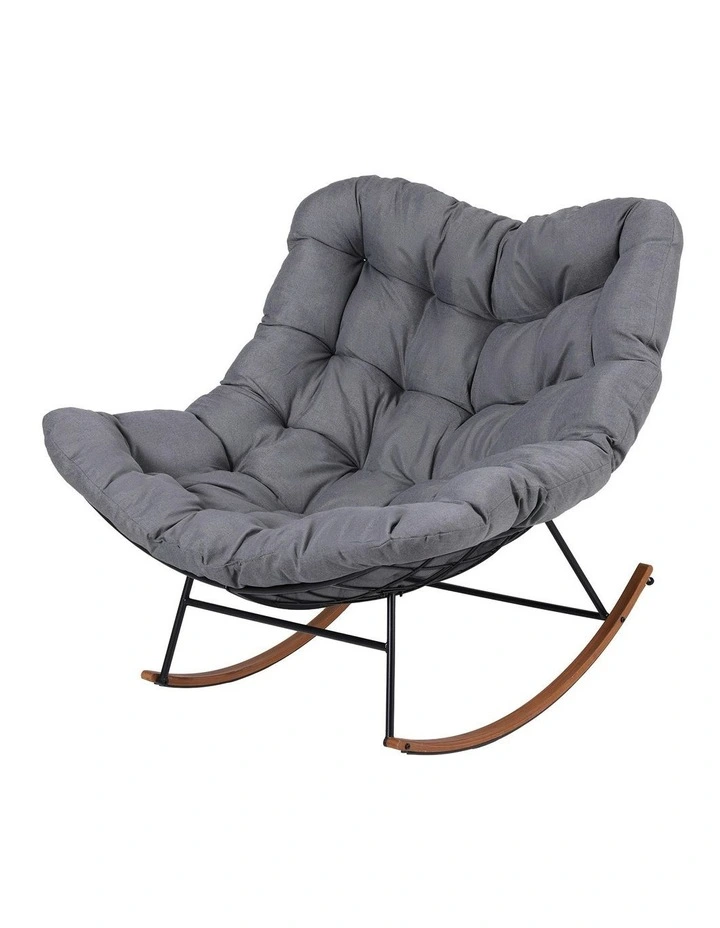 Outdoor Rocking Lounge Chair in Grey image 1
