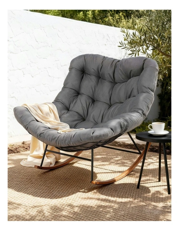 Outdoor Rocking Lounge Chair in Grey image 3