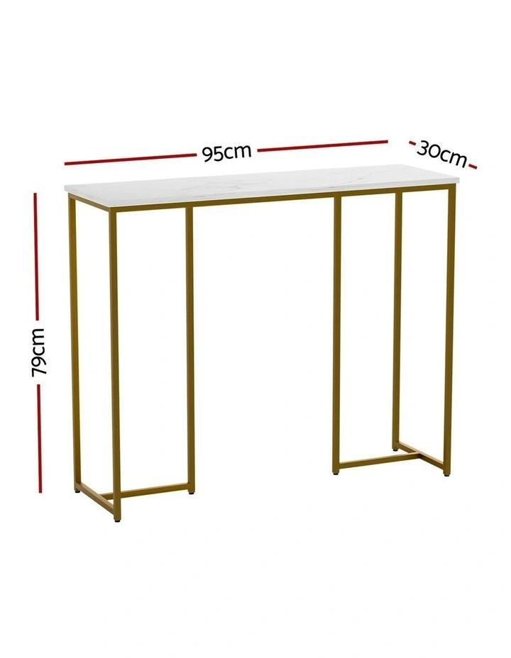 Marble Effect Console Table in Multi image 4