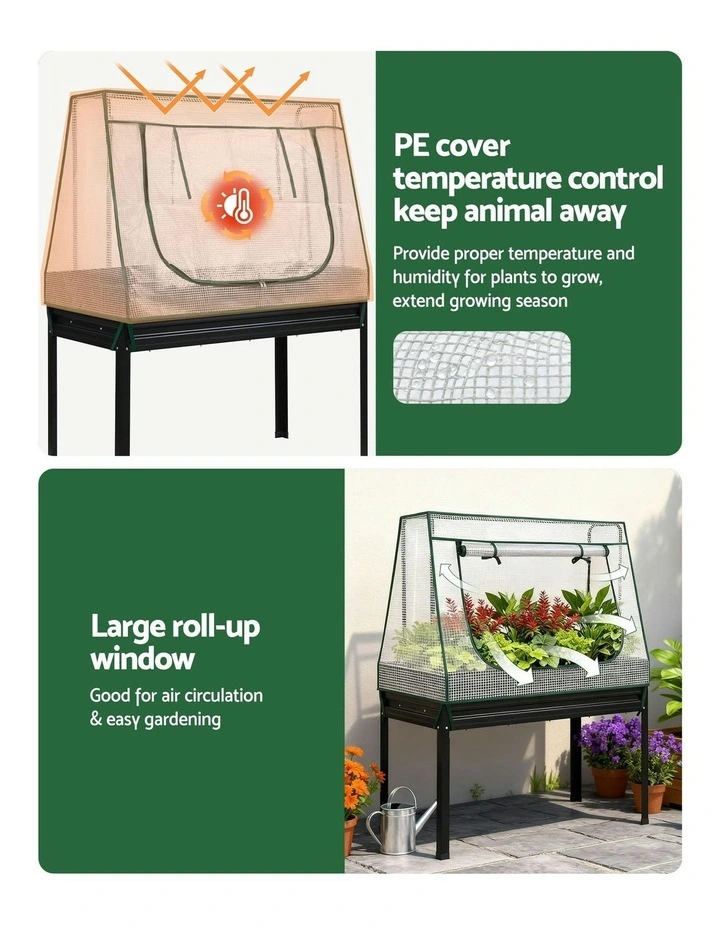 Elevated Metal Garden Bed Kit 116x60cm in Black image 6