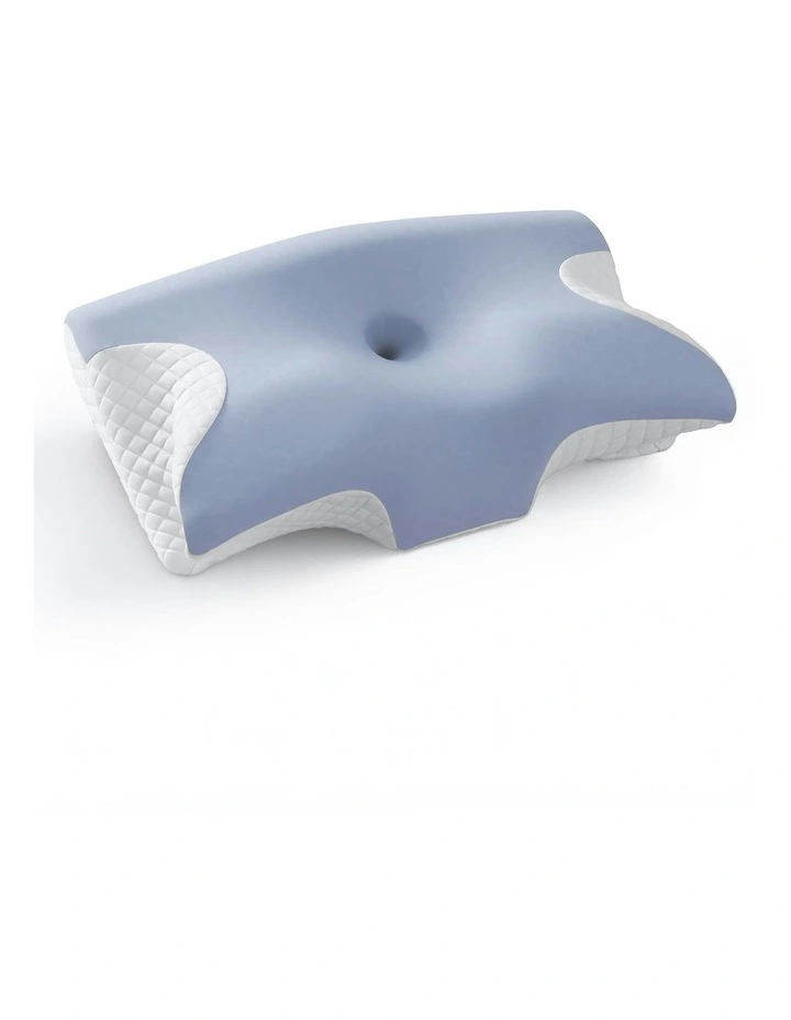 Ergonomic Contour Memory Foam Pillow in Blue image 2