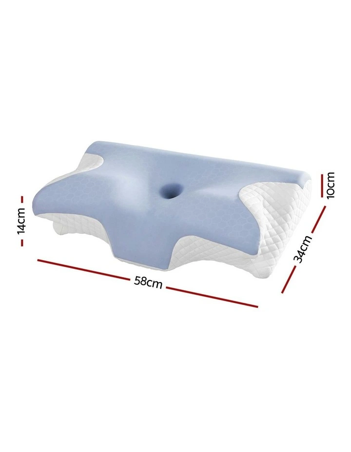 Ergonomic Contour Memory Foam Pillow in Blue image 4