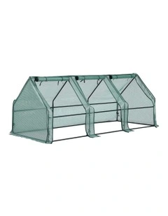 Outdoor Steel Frame PE Cover Shelter Mini Greenhouse in Green
