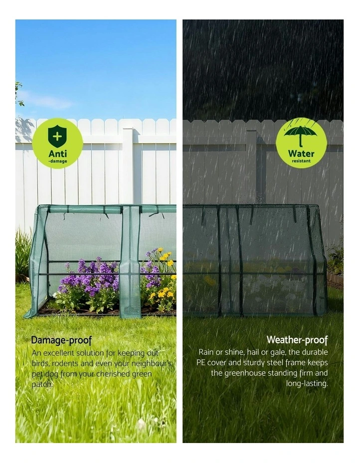 Outdoor Steel Frame PE Cover Shelter Mini Greenhouse in Green image 5