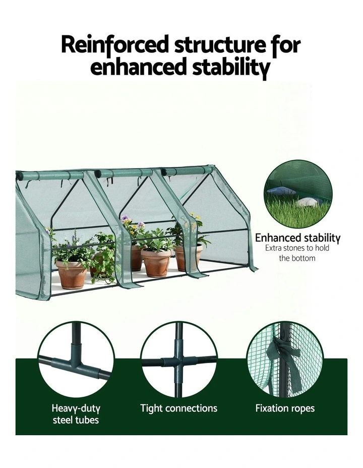 Outdoor Steel Frame PE Cover Shelter Mini Greenhouse in Green image 7