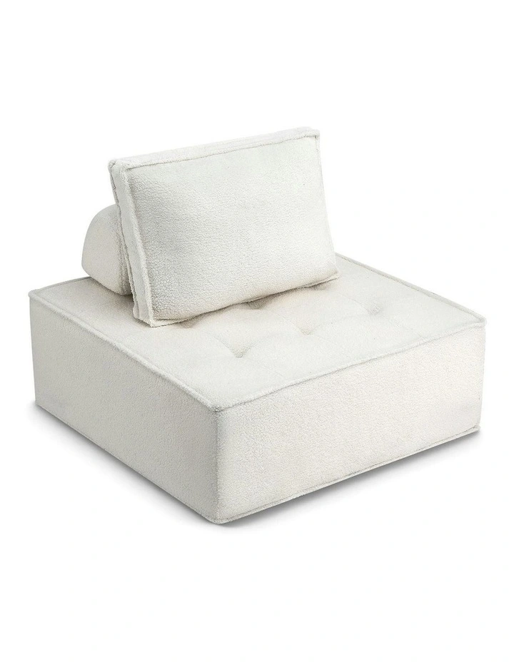 5 Seater Floor Sofa Lounge Chair with Pillow in White image 2