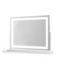 360 Rotatable Vanity Mirror with Lights Bright Light Strip Adjustable Makeup Mirror in White