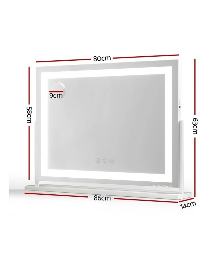 360 Rotatable Vanity Mirror with Lights Bright Light Strip Adjustable Makeup Mirror in White image 4