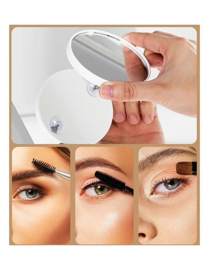 360 Rotatable Vanity Mirror with Lights 60x50cm in White image 7