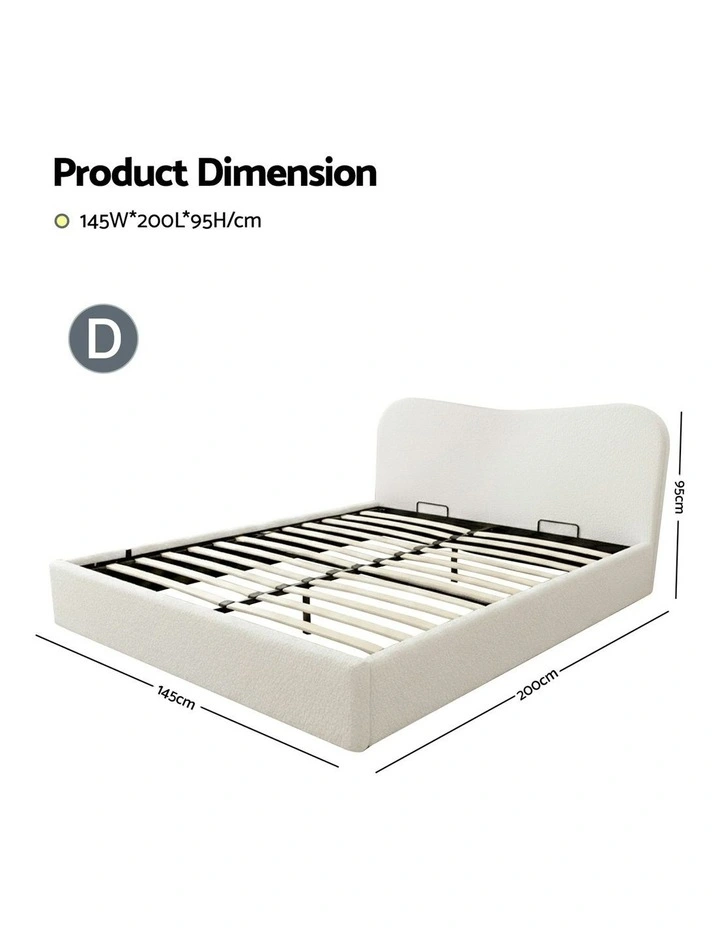 Double Size Wooden Bed Frame in White image 3