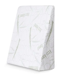 Ergonomic Support Pillow Gel Memory Foam Wedge Bamboo Cover in White