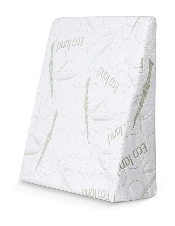 Ergonomic Support Pillow Gel Memory Foam Wedge Bamboo Cover in White image 1