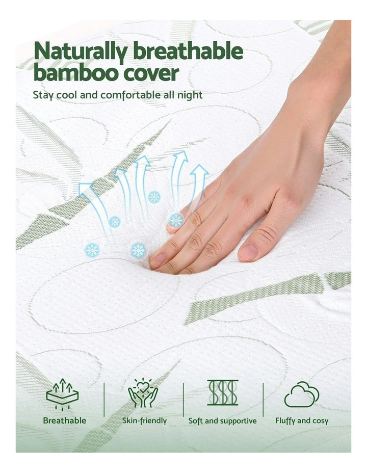 Ergonomic Support Pillow Gel Memory Foam Wedge Bamboo Cover in White image 6