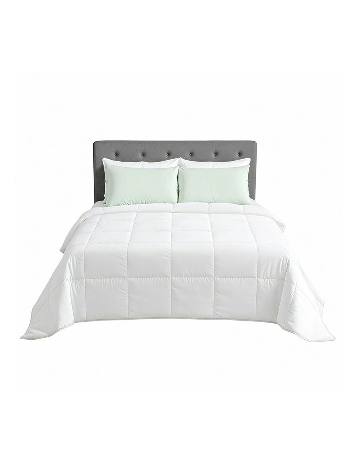 All Season Doona Duvet Lightweight Super King Bamboo Summer Quilts in White image 2
