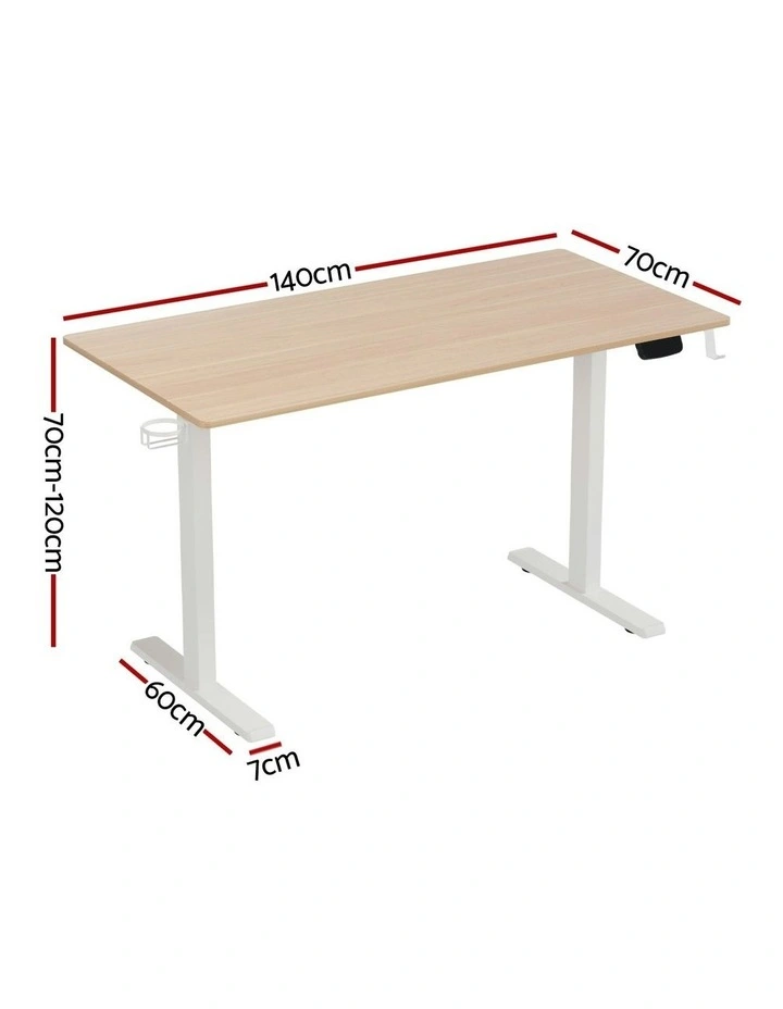 Motorised Touch Control Electric Standing Desk 140cm in Oak image 4
