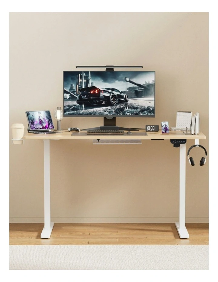Motorised Touch Control Electric Standing Desk 140cm in Oak image 7